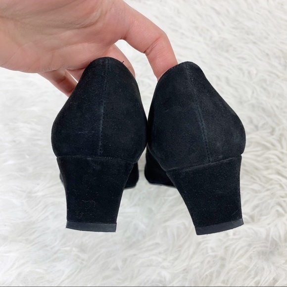 STUART WEITZMAN Suede Wedge Heel Round Toe 8.5 Narrow - Picture 9 of 11